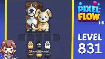 Pixel Flow Level 831 grid layout and solution screenshot