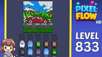 Pixel Flow Level 833 grid layout and solution screenshot