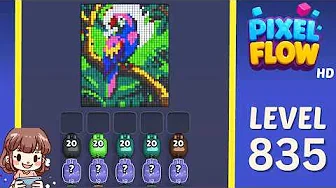 Pixel Flow Level 835 grid layout and solution screenshot