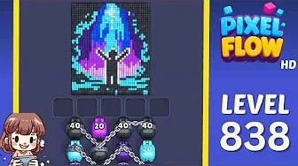 Pixel Flow Level 838 grid layout and solution screenshot