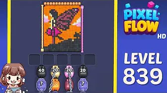 Pixel Flow Level 839 grid layout and solution screenshot