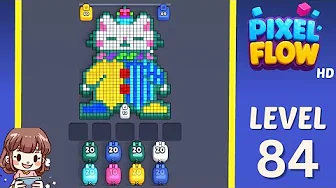 Pixel Flow Level 84 grid layout and solution screenshot