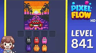 Pixel Flow Level 841 grid layout and solution screenshot
