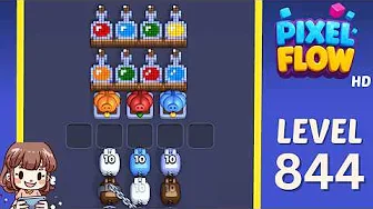 Pixel Flow Level 844 grid layout and solution screenshot