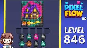 Pixel Flow Level 846 grid layout and solution screenshot