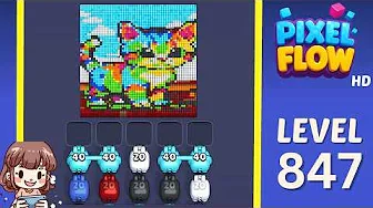 Pixel Flow Level 847 grid layout and solution screenshot