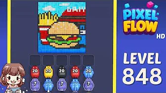 Pixel Flow Level 848 grid layout and solution screenshot