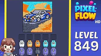 Pixel Flow Level 849 grid layout and solution screenshot