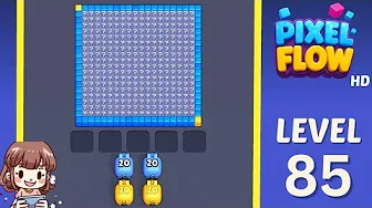 Pixel Flow Level 85 grid layout and solution screenshot
