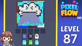 Pixel Flow Level 87 grid layout and solution screenshot