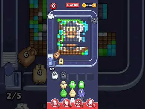 Pixel Flow Level 920 grid layout and solution screenshot