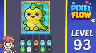 Pixel Flow Level 93 grid layout and solution screenshot