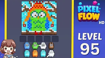 Pixel Flow Level 95 grid layout and solution screenshot