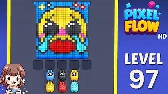 Pixel Flow Level 97 grid layout and solution screenshot