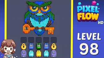 Pixel Flow Level 98 grid layout and solution screenshot