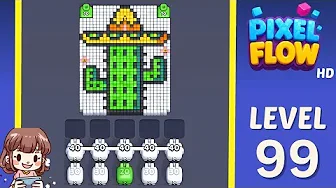 Pixel Flow Level 99 grid layout and solution screenshot